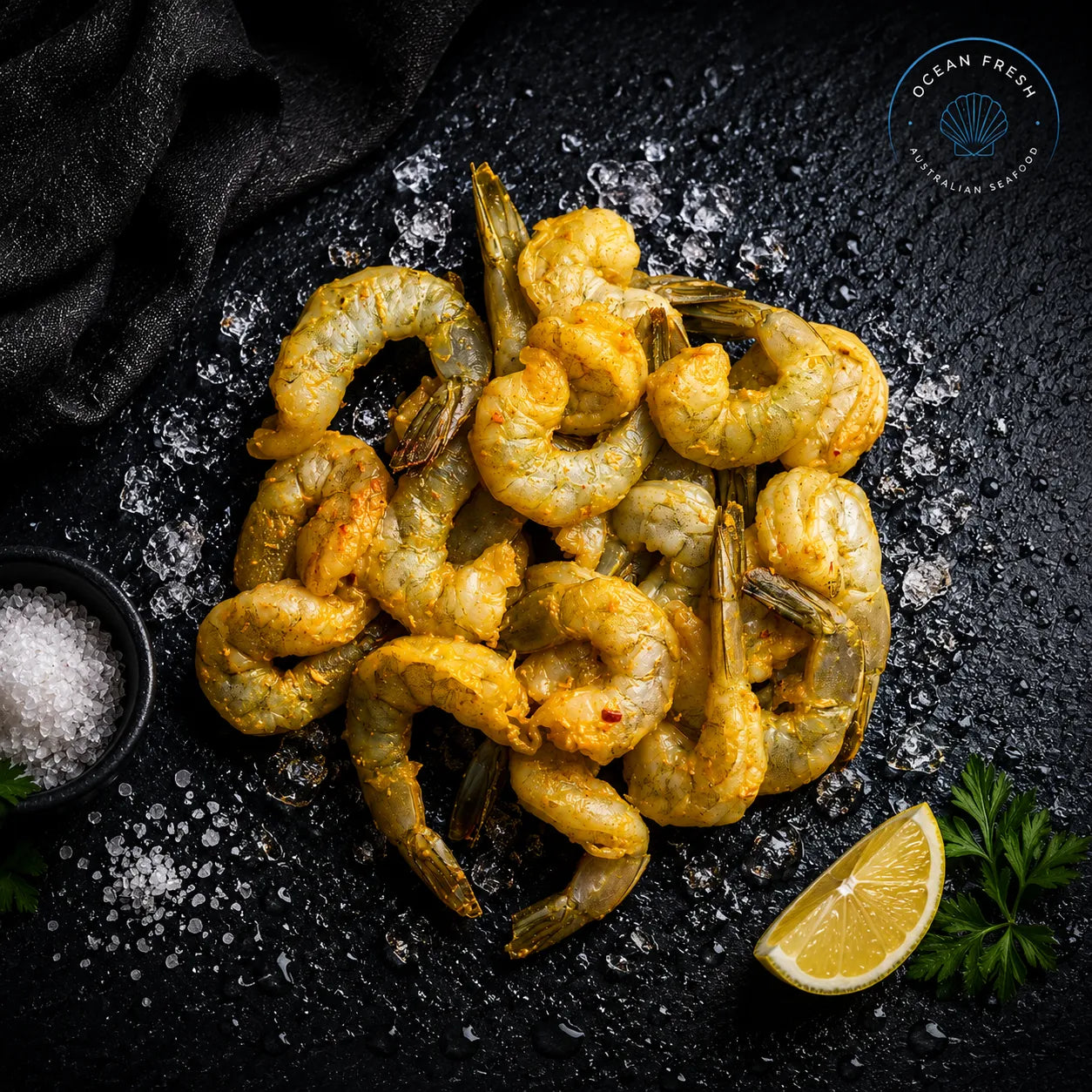 Fresh Turmeric Marinated Prawns - Pearl Seafoods