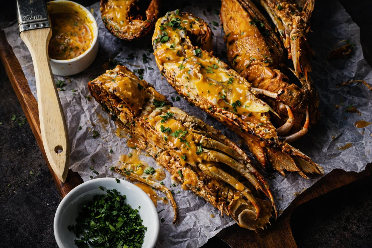 Grilled Moreton Bay Bugs with Sriracha Sauce