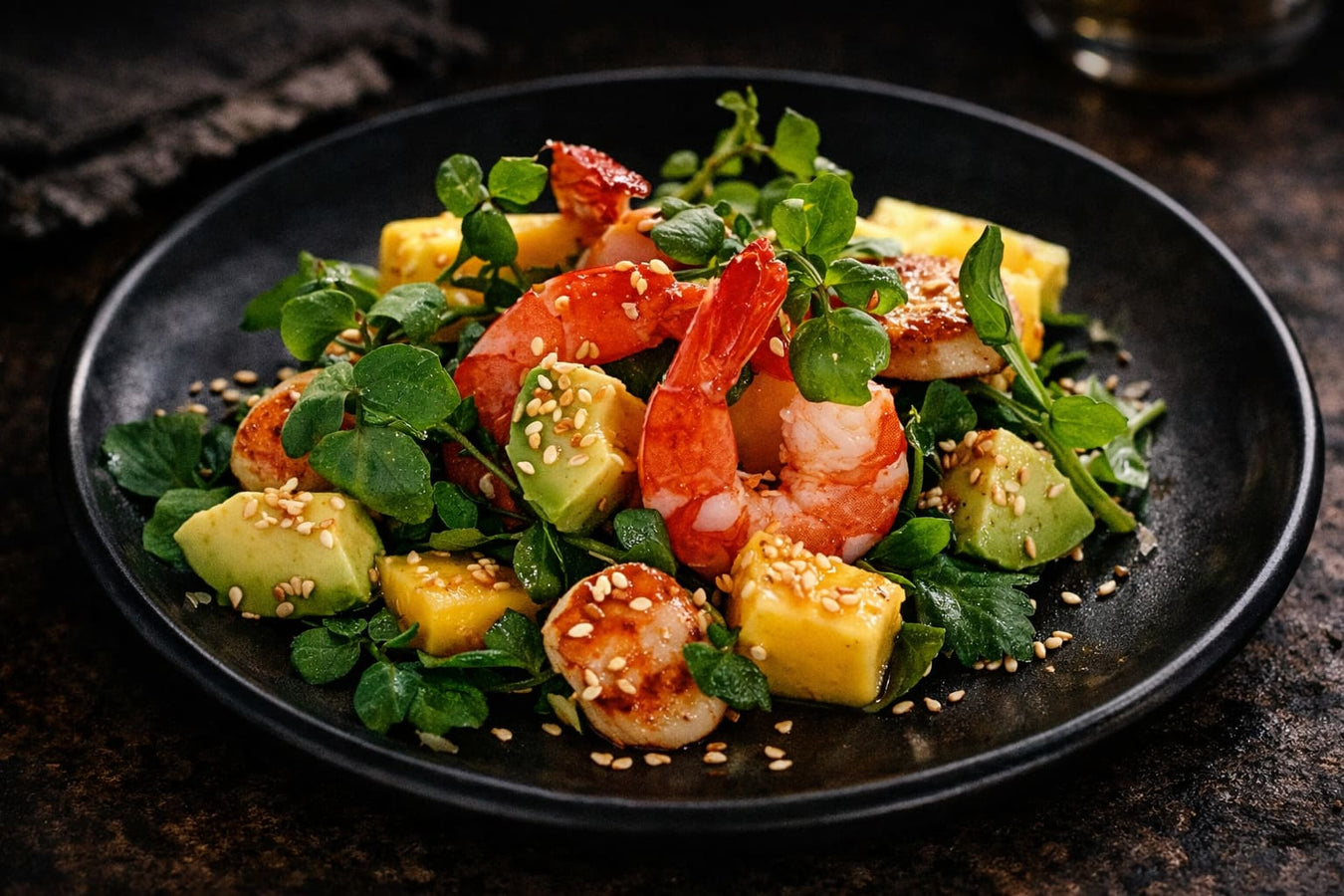 Avocado, Prawn And Scallop Salad