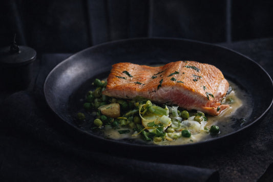 Braised Peas And Lettuce With Tarragon Ocean Trout