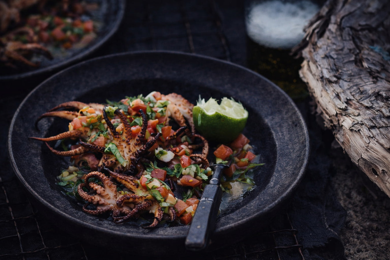 Chargrilled Baby Octopus With Pico De Gallo