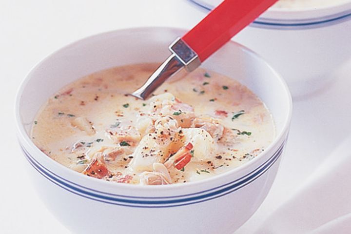 Clam Chowder in a bowl.