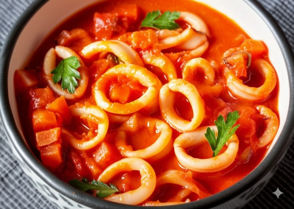 Cuttlefish With Tomato And Peas Recipe