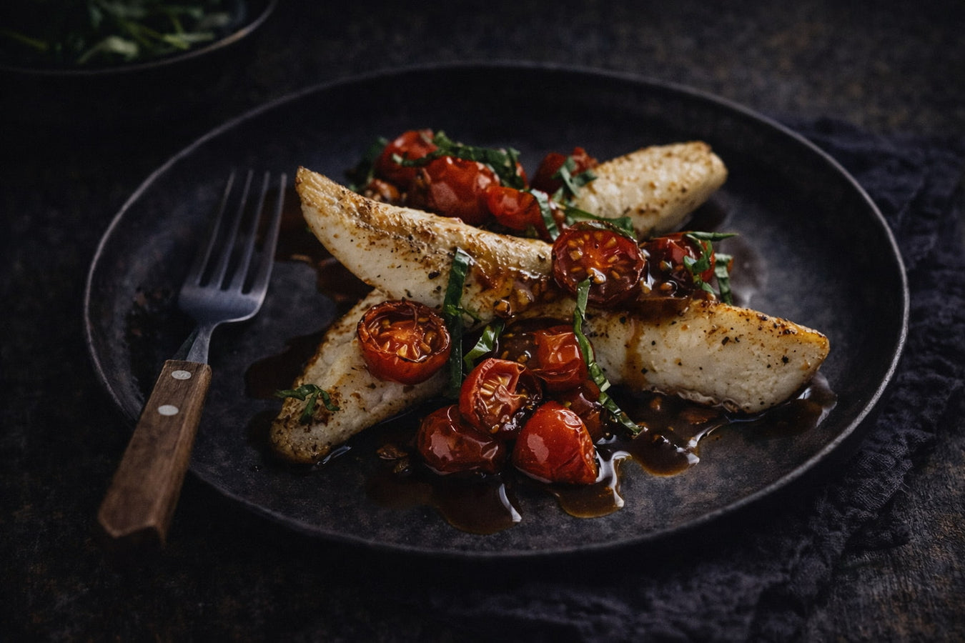 Flathead With Cherry Tomato Sauce
