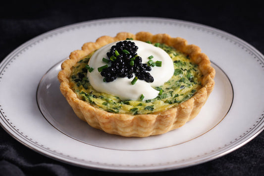 Herb And Creme Fraiche Tarts With Caviar