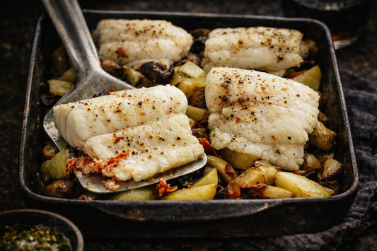 Ling, Potato And Mushroom Bake