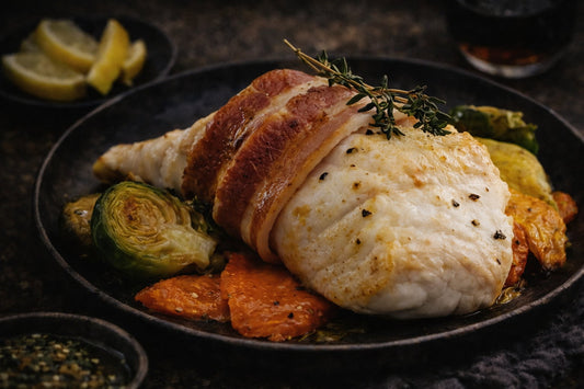 Ling Wrapped in Crispy Bacon