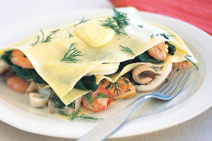 Marinara Lasagne displayed on a plate.