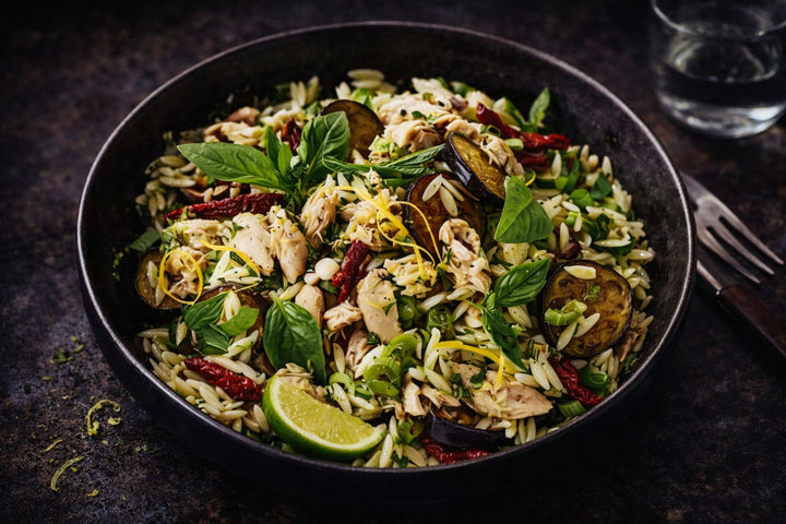 Mediterranean Style Mackerel Pasta Salad