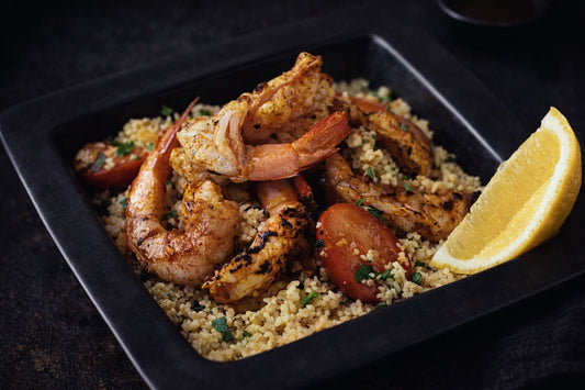 Moroccan Prawns With Tomato And Almond Couscous
