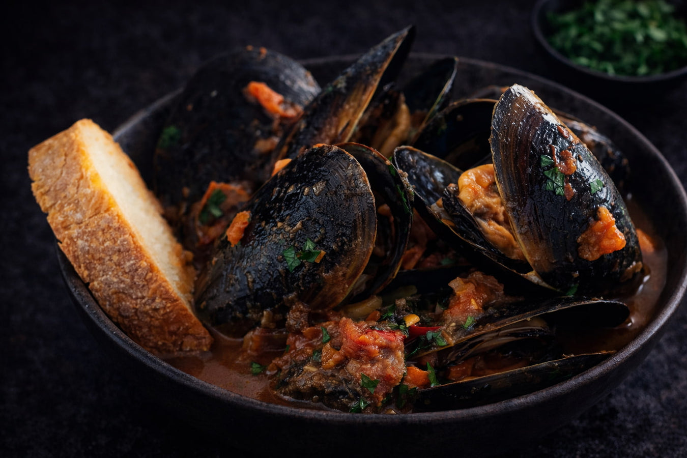 Mussels In Chilli Tomato Sauce