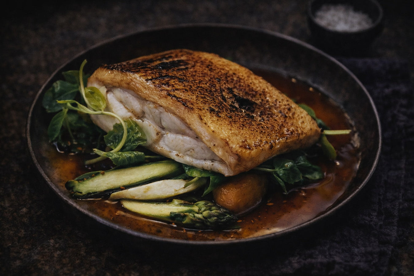 Oven-Roasted Blue Eye Cod with Mustard Crust