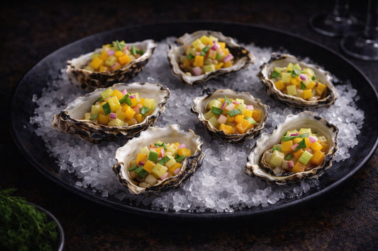 Oysters With Mango & Basil Salsa