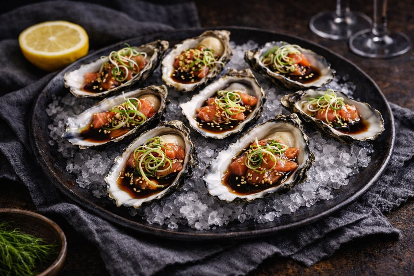 Oysters With Pickled Ginger Dressing