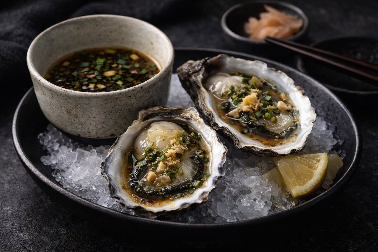 Pacific Oysters with Soy & Sesame Dressing