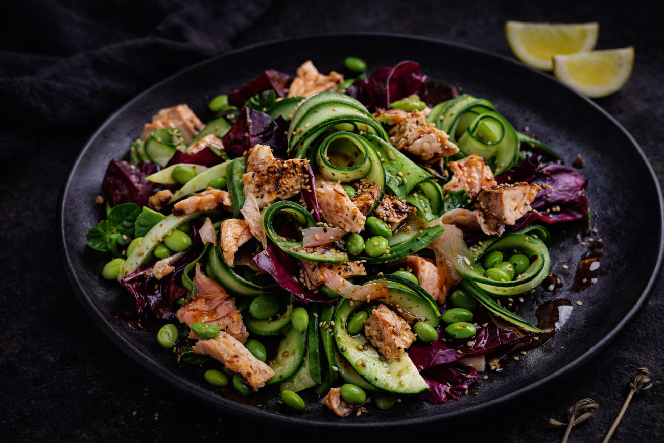 Pickled Cucumber Salad With Smoked Salmon