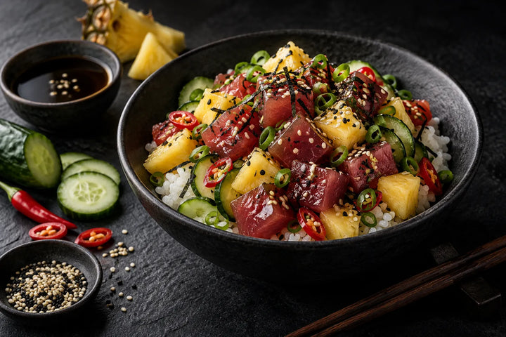 Ponzu Tuna Poke Bowl with Pineapple & Chilli