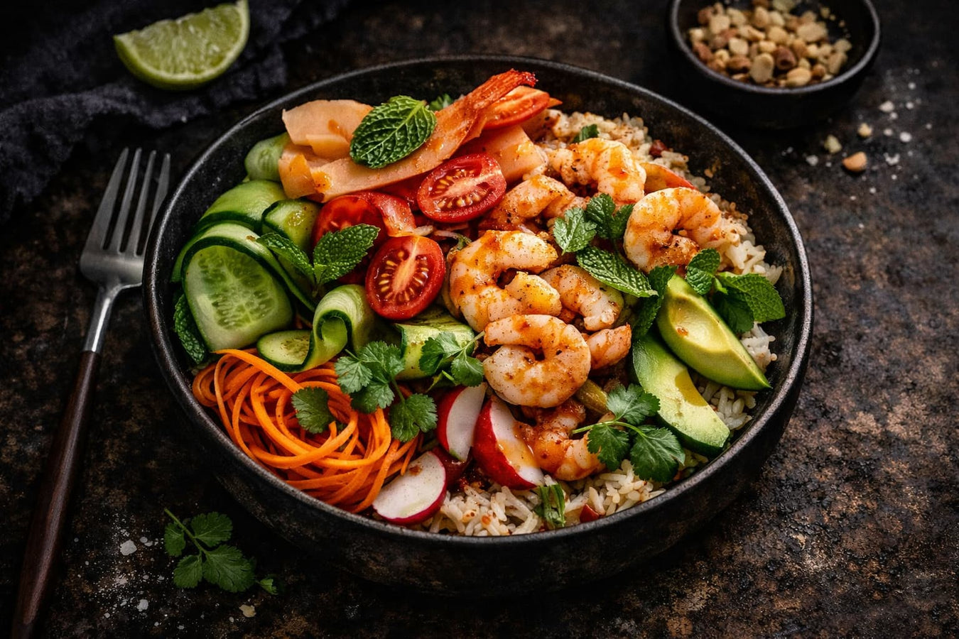 Prawn And Lime Rice Salad Bowl