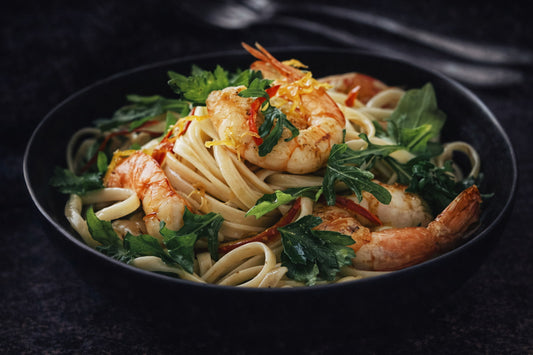 Tiger Prawn, Rocket And Chilli Linguine