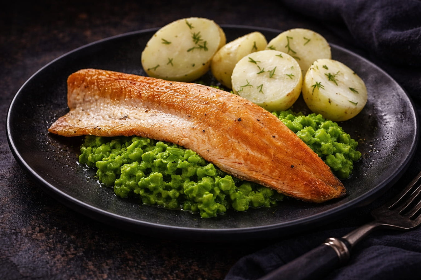 Rainbow Trout With Minted Pea Mash
