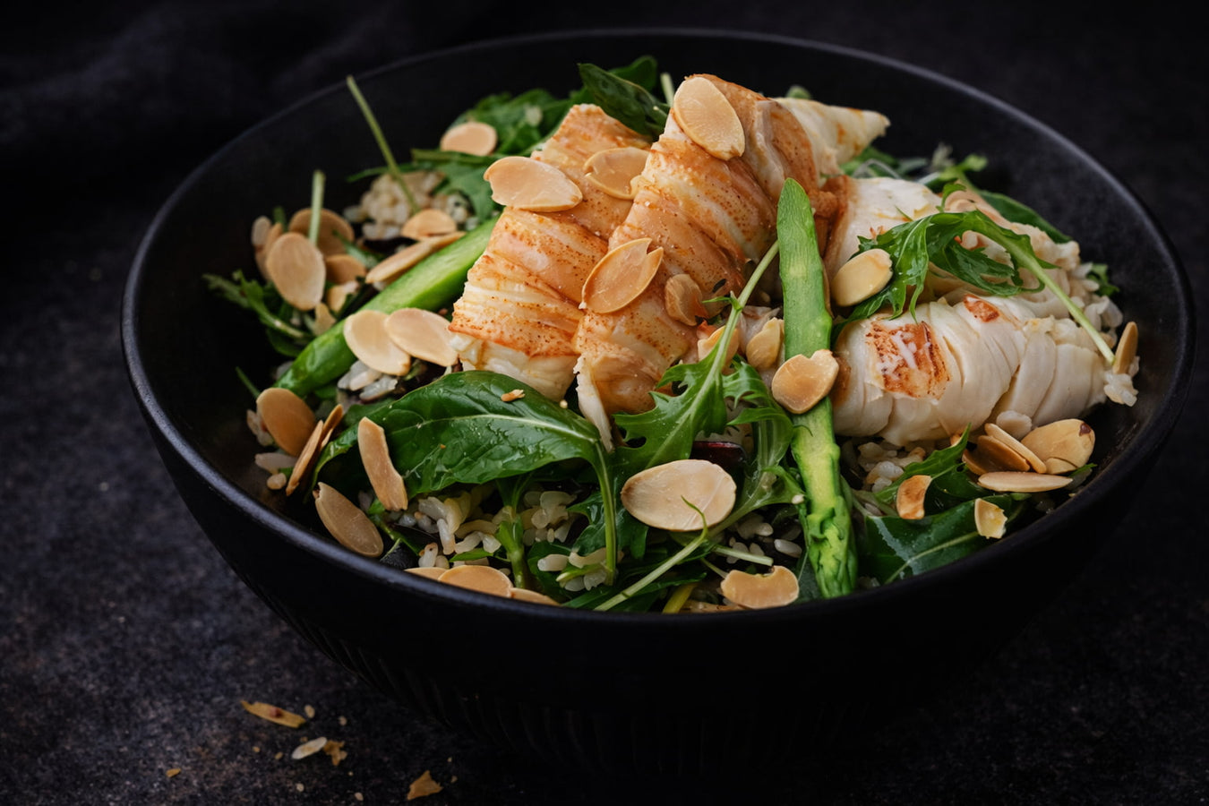 Salad of Moreton Bay Bugs & Brown Rice with Sesame Dressing