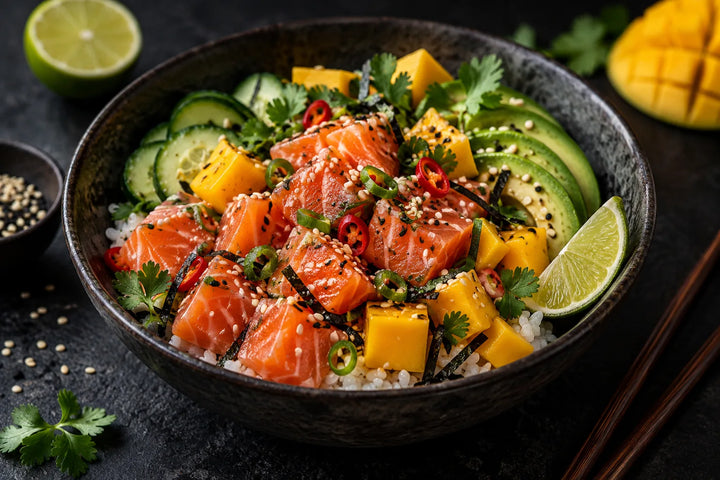 Salmon Poke with Mango, Avocado & Lime