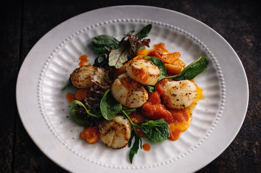 Scallops With Peperonata And Aioli