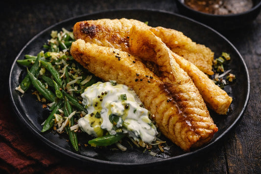 Spiced Flathead with Spinach & Mint Raita