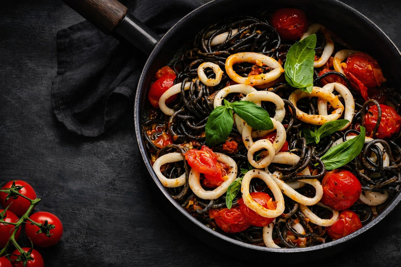 Squid Ink Pasta With Calamari
