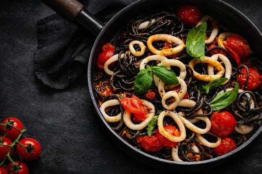 Squid Ink Pasta With Calamari
