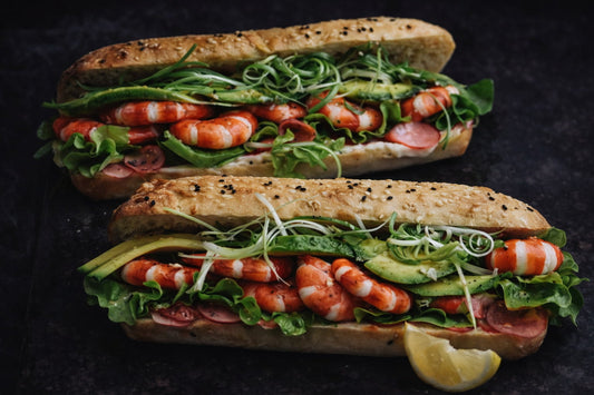 Tiger Prawn Rolls With Avocado And Pickled Radish