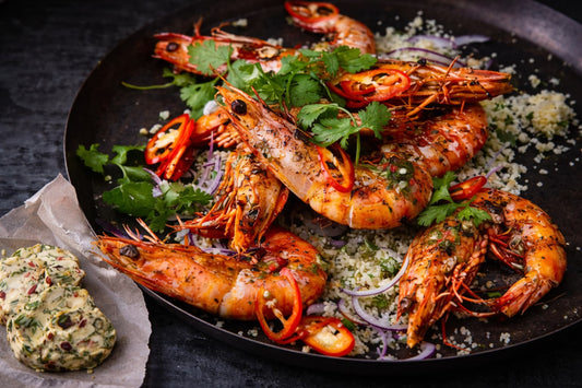 Tiger Prawns With Chermoula Butter