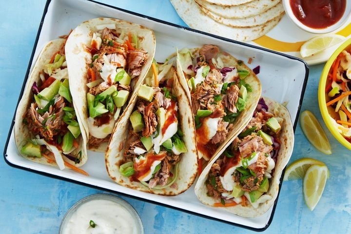 Tuna Tacos on serving platter.