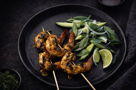 Turmeric Spiced Prawns With Yoghurt And Cucumber Salad