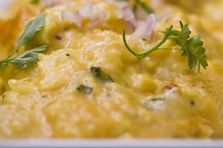 Uni Scrambled Eggs on a plate.